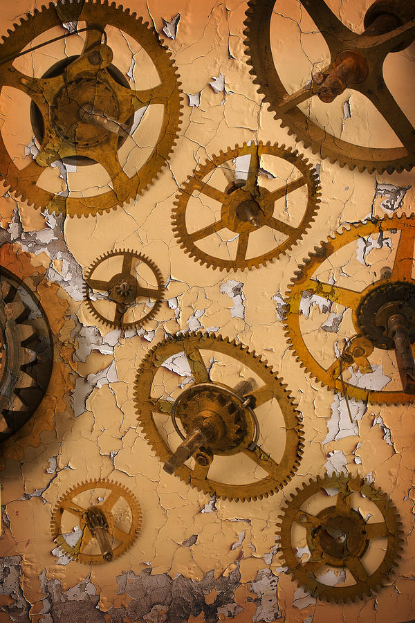 Still Life Photograph - Old Brass Gears by Garry Gay