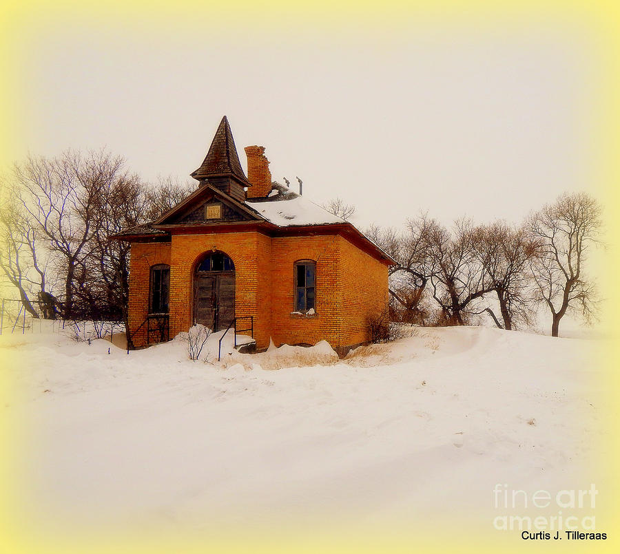 Old Brick Schoolhouse in Winter Photograph by Curtis Tilleraas
