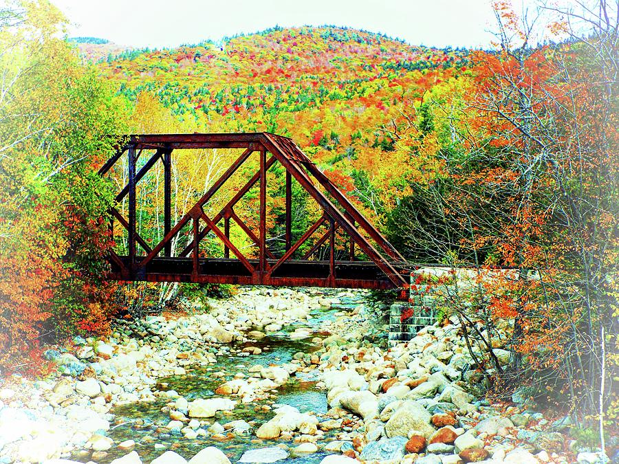 Fall Photograph - Old Bridge - New Hampshire Fall Foliage by Joseph Hendrix