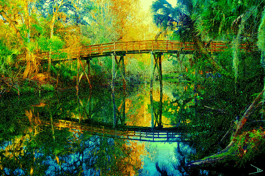 Old bridge on the Hillsborough Painting by David Lee Thompson