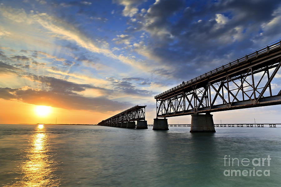 Bridge Photograph - Old Bridge Sunset by Eyzen M Kim