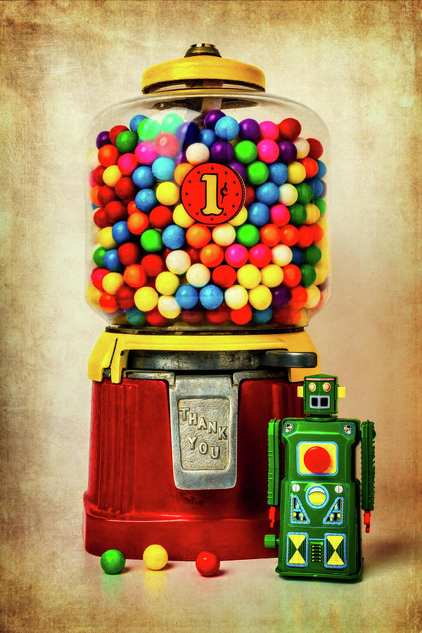 Old Bubblegum Machine And Robot Photograph by Garry Gay