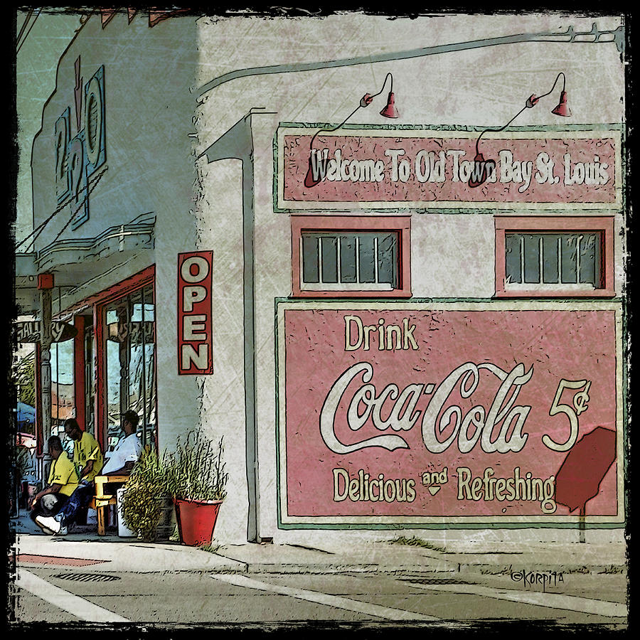 Old Building Photograph - Old Building Coke Sign Bay St Louis MS by Rebecca Korpita