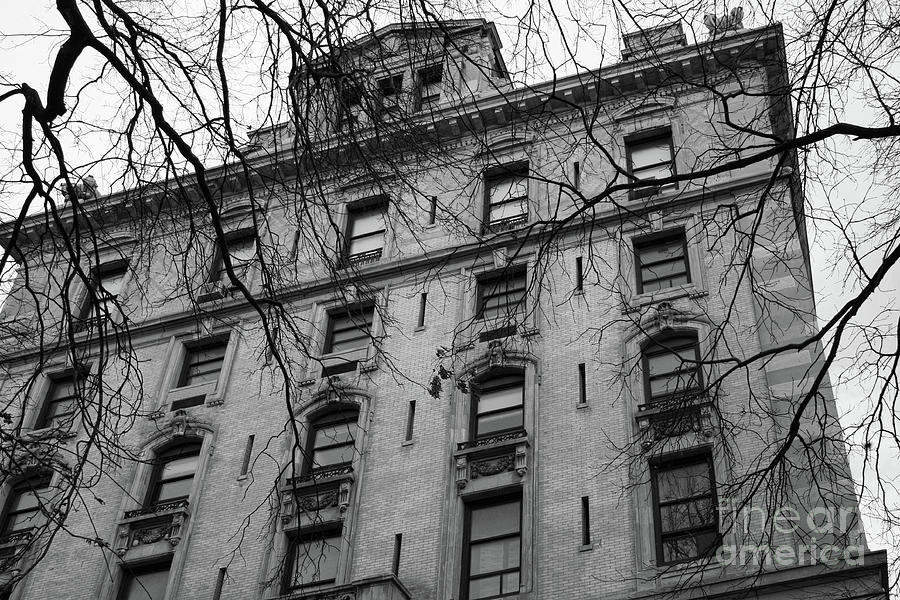 Old Building NYC Black W Photograph by Chuck Kuhn