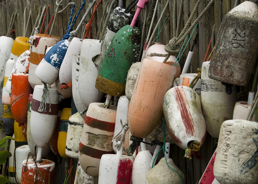 Bouys Photograph - Old Buoys Hanging Out by Steven Natanson