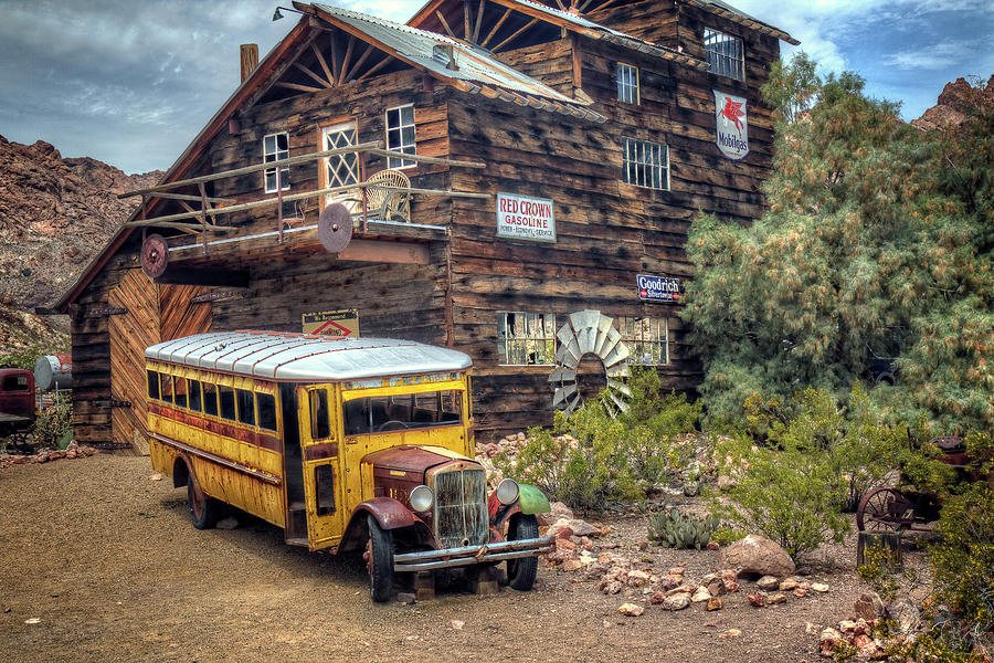 Old Bus In Ghost Town Photograph by Joan Escala-Usarralde