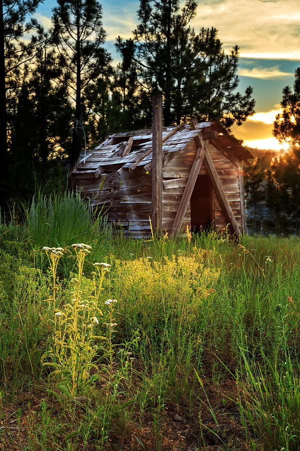 Old Cabin At Sunset Photograph by James Eddy