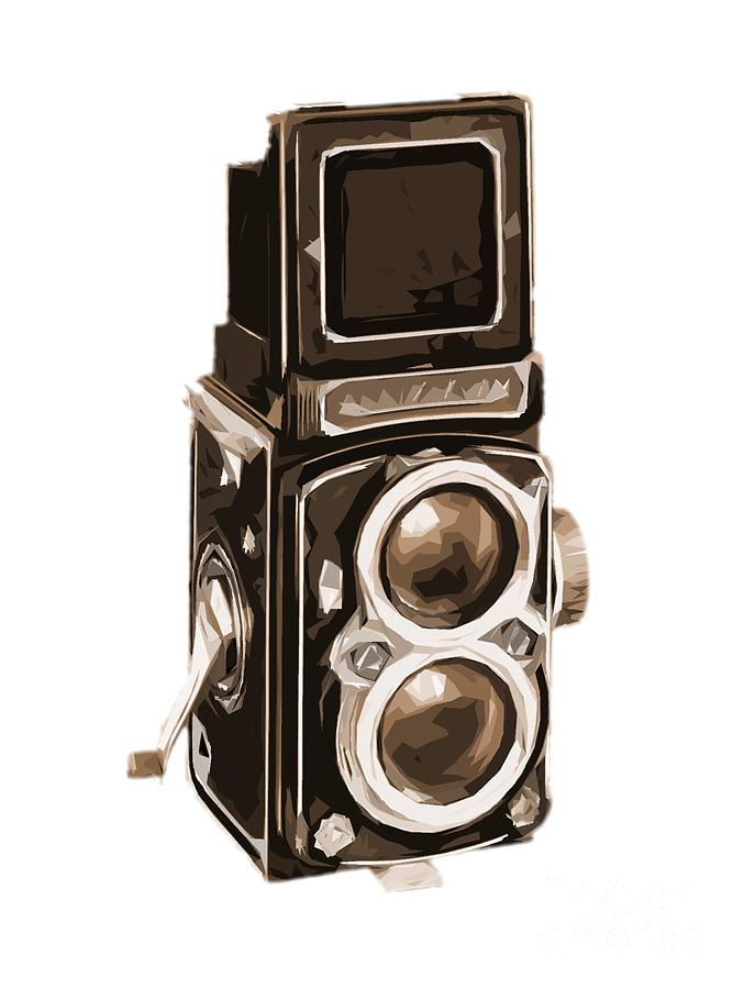 Vintage Photograph - Old Camera Tee by Edward Fielding