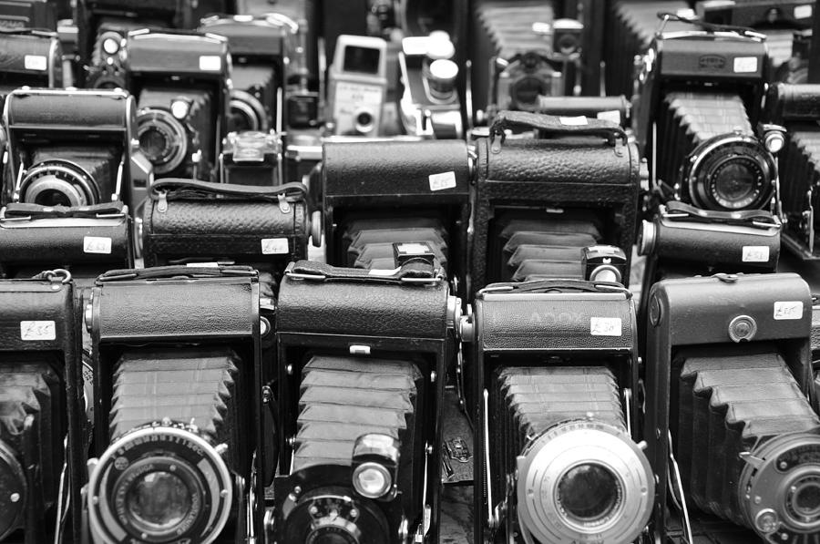 Antique Cameras Photograph - Old Cameras by Caroline Reyes-Loughrey Antique Cameras Photograph - Old Cameras by Caroline Reyes-Loughrey