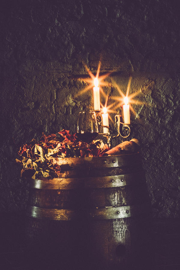 Fall Photograph - Old candle with vine by Rotary ng