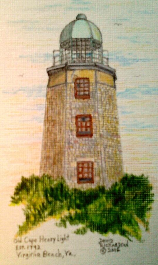 Lighthouse Drawing - Old Cape Henry Lighthouse by David Richardson