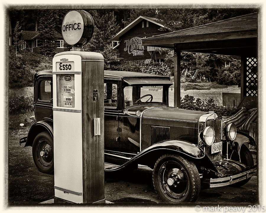 Old Car @ Gas Station Photograph by Mark Peavy