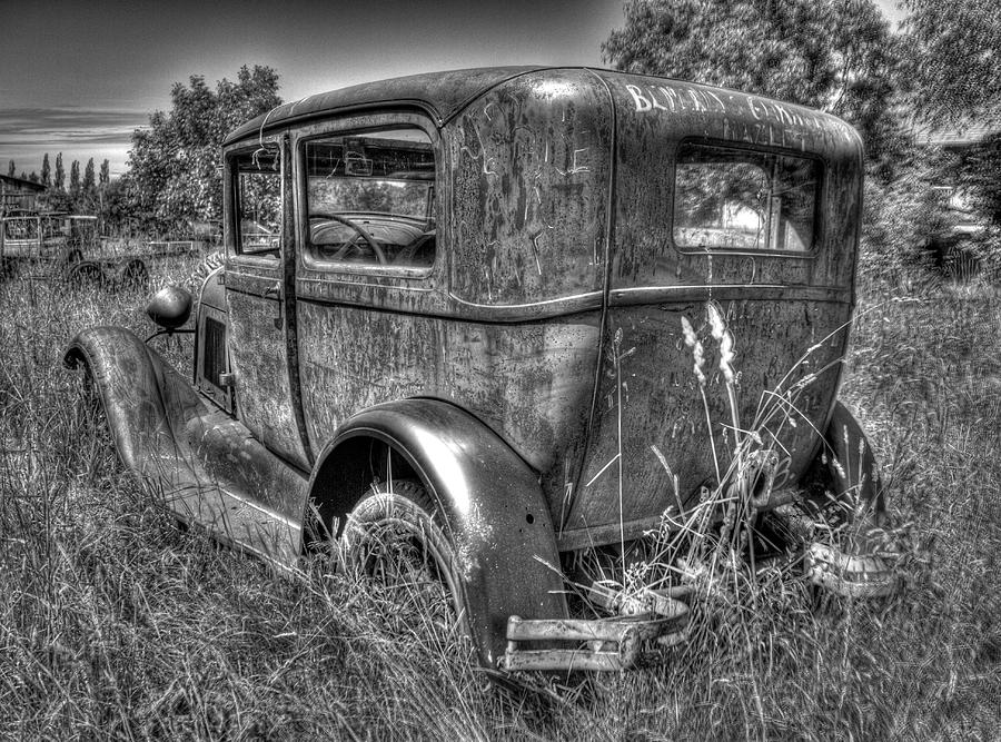 Car Photograph - Old Car 6 Bandw by Lawrence Christopher