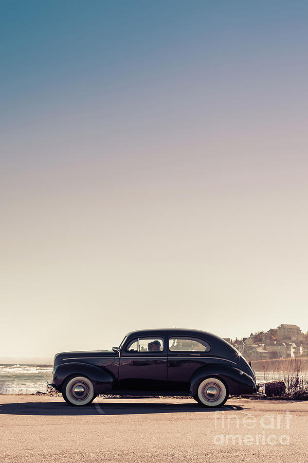 Old car at the beach Photograph by Edward Fielding
