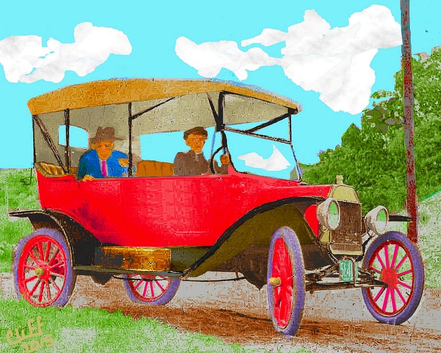 Old Car Painting by Cliff Wilson