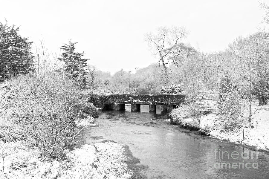 Old Carnon Bridge in the Snow Photograph by Terri Waters