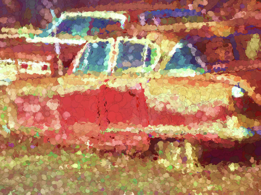 Old Cars Abstract Digital Art by Cathy Anderson