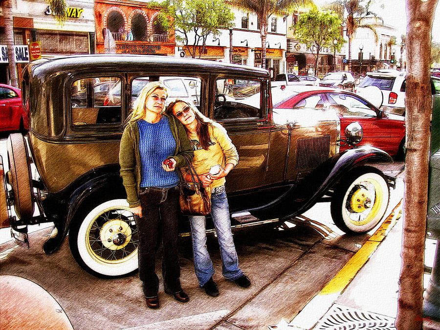 Old Cars and Pretty Tourists Photograph by Glenn McCarthy Art and Photography