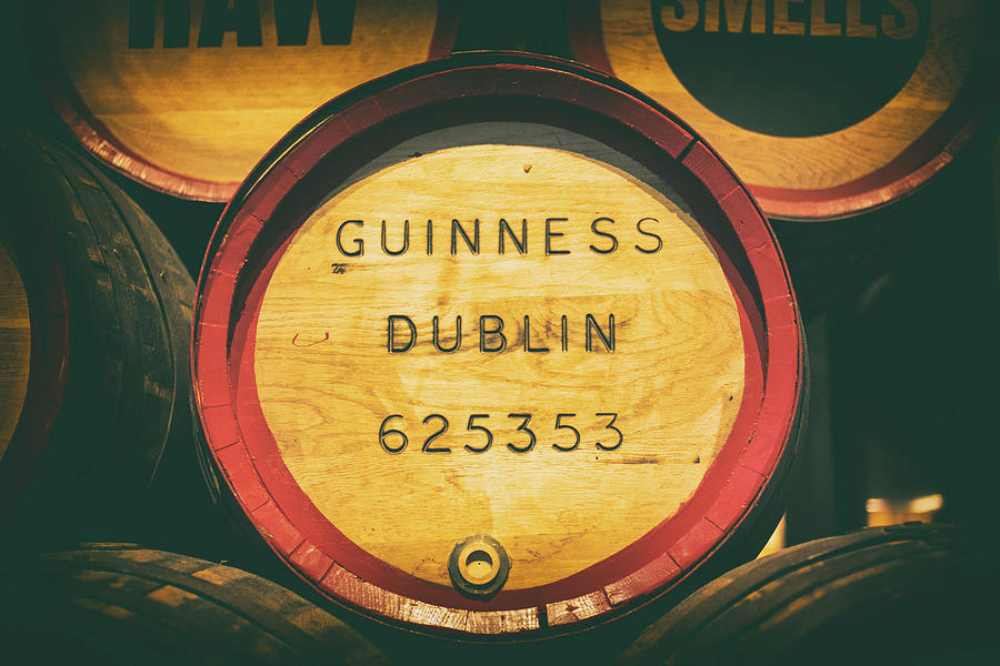 Beer Photograph - Old cask in Guinness Storehouse, Dublin by Oksana Bystritskaya