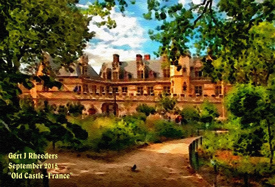 Cottage Painting - Old Castle - France H A by Gert J Rheeders