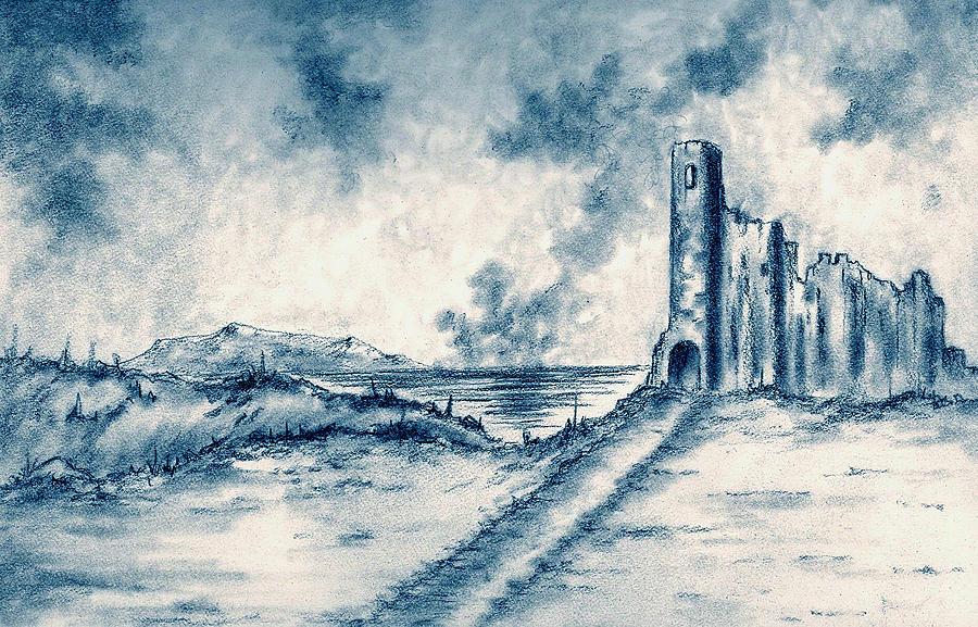 Old Castle Ruins Drawing By Michael Vigliotti