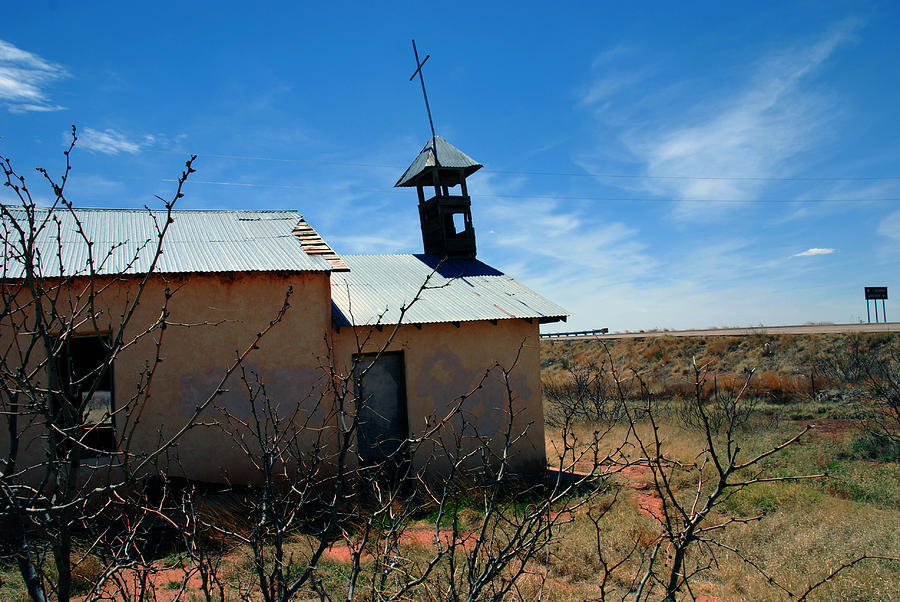 Landmark Photograph - Old Chapel on Route 66 in Newkirk NM by Susanne Van Hulst