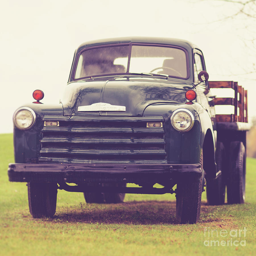 Old Chevy Farm Truck in Vermont Square Photograph by Edward Fielding