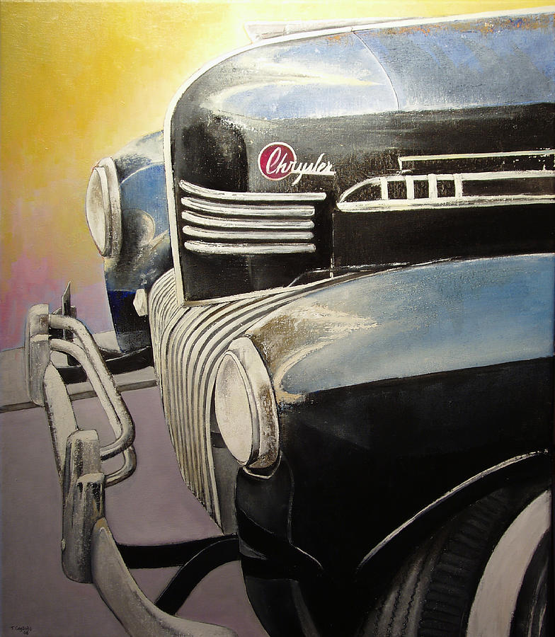 Old Chrysler Painting by Tomas Castano