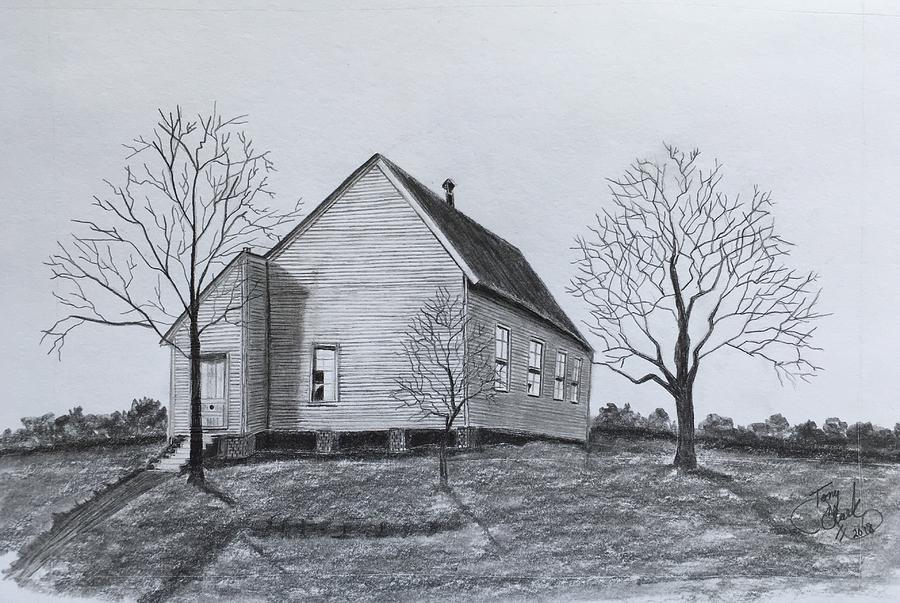 Old church at Beatties  Ford Drawing by Tony Clark