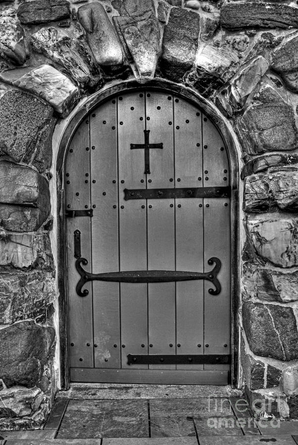 Black And White Photograph - Old Church Door by Alana Ranney