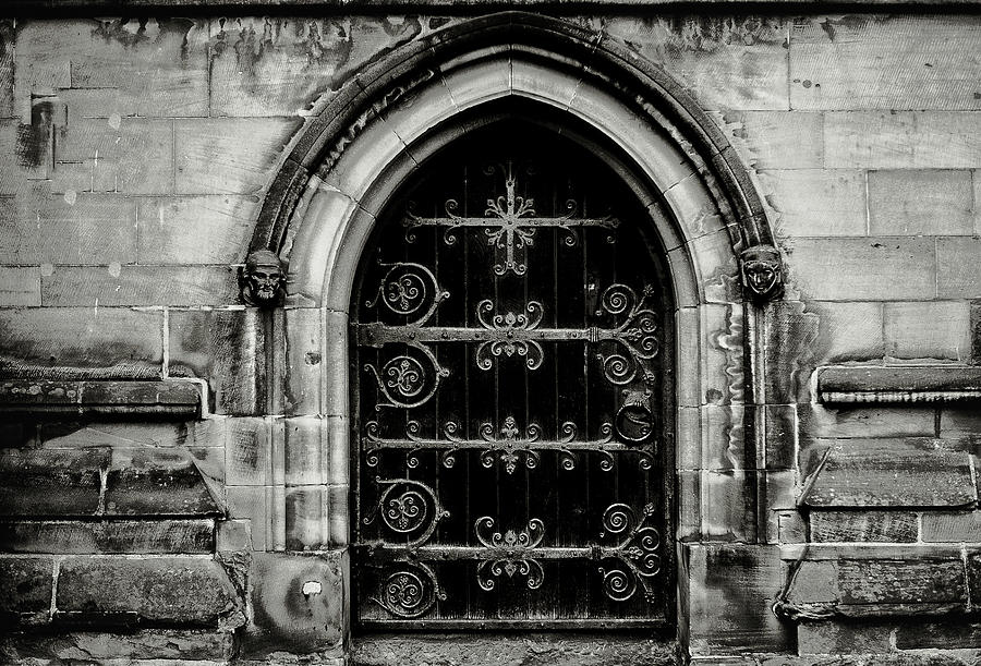Black And White Photograph - Old church door by Paul Jarrett