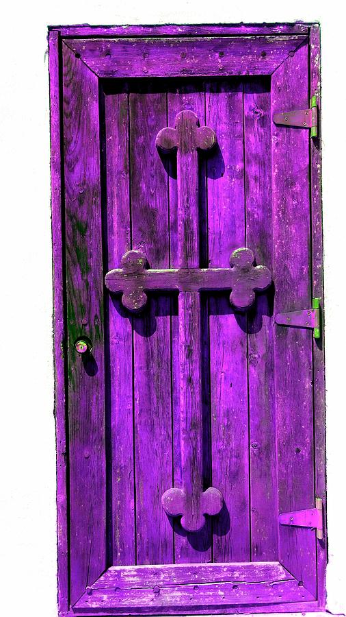 Old Church Door Purple Photograph By Pamela Lewis