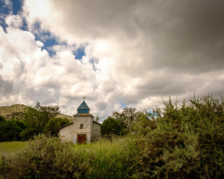 Clouds Photograph - Old church in mountains by Claudia Botterweg Clouds Photograph - Old church in mountains by Claudia Botterweg