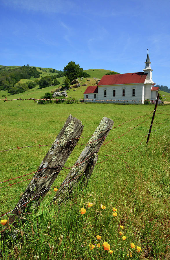 Old Church in Nicasio Photograph by Kathy Yates