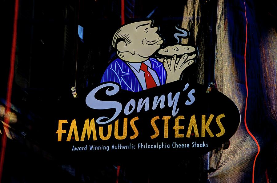 Old City Philadelphia Skyline - Sonnys Famous Steaks No. 2 - Market Street Photograph by Michael Mazaika