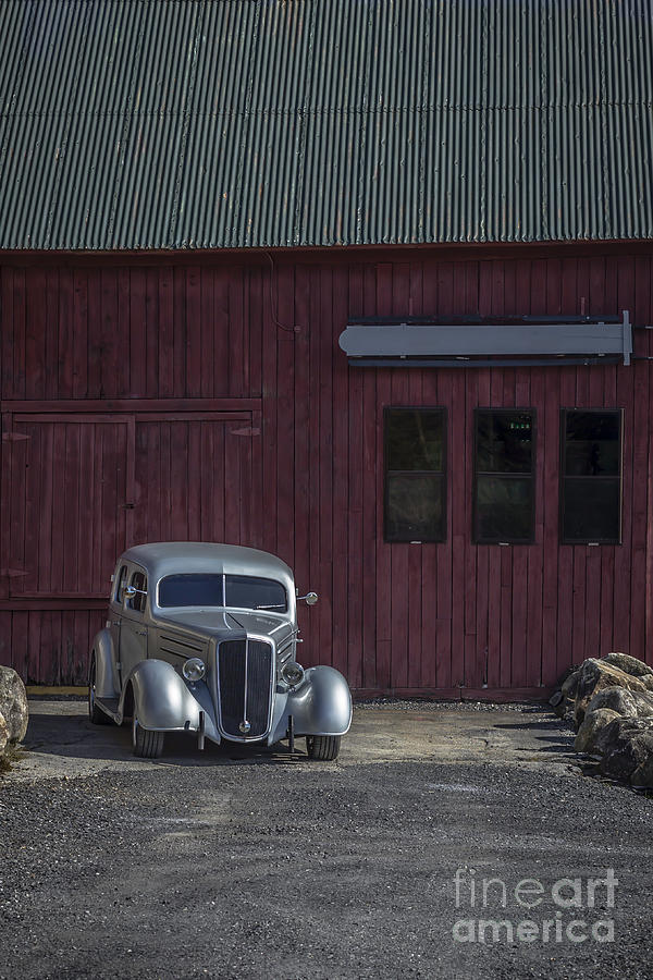 Old Classic Car at the Barn Photograph by Edward Fielding