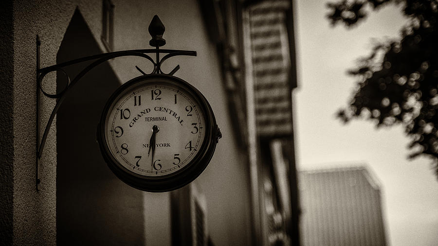 Vintage Photograph - Old Clock by Denis Bayrak