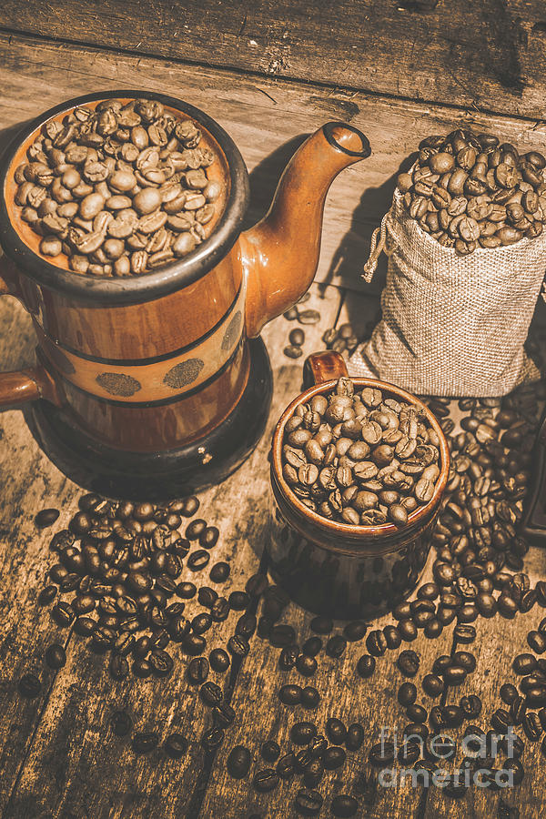 Old coffee brew house beans Photograph by Jorgo Photography
