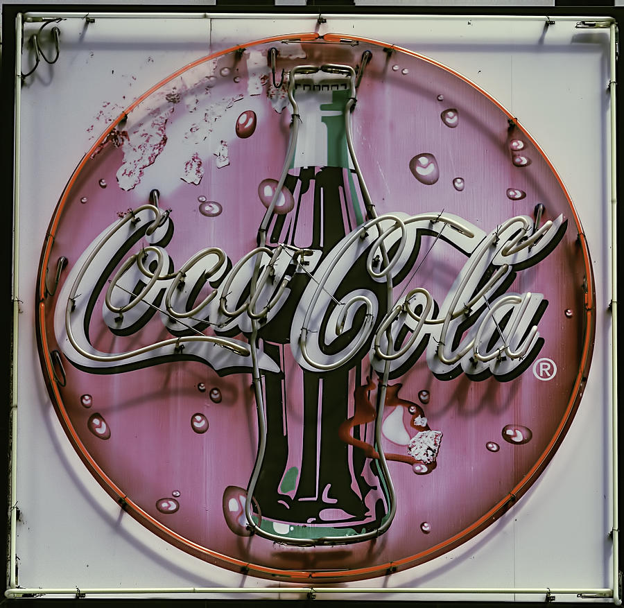 Sign Photograph - Old Coke Neon Sign by Garry Gay
