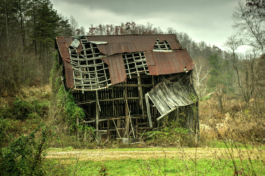 Old Collapsing Barn Photograph by Douglas Barnett