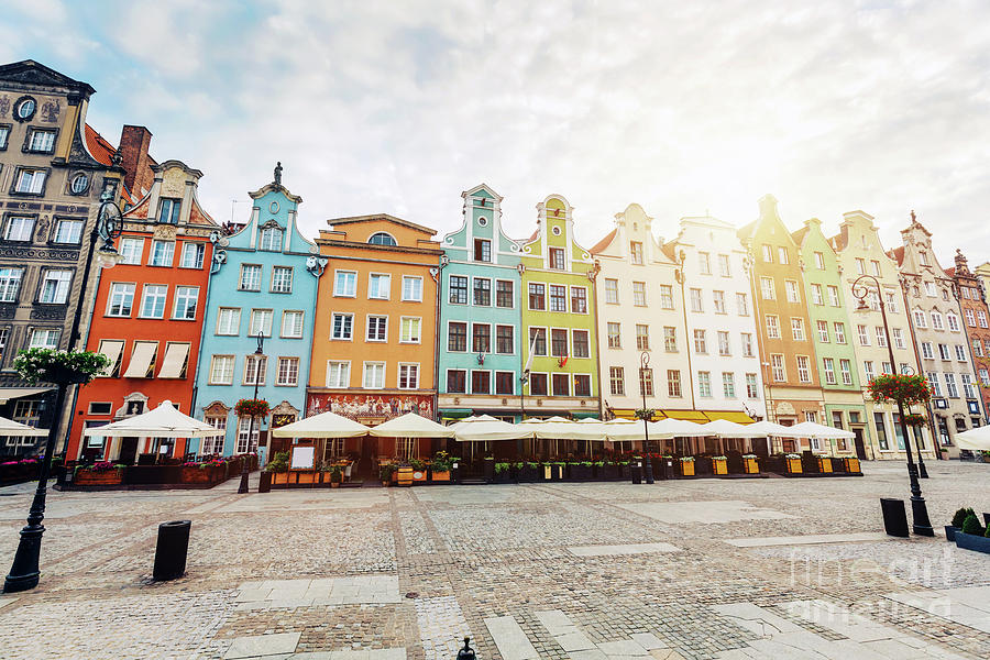 Old colorful tenement buildings located in Gdansk Photograph by Michal Bednarek