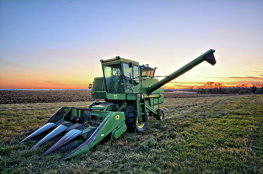 Old Corn Picker Sunset Photograph by Bonfire Photography