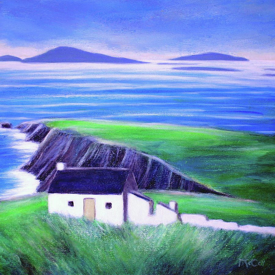 Old Cottage and Ruins, Dingle Peninsula Painting by K McCoy