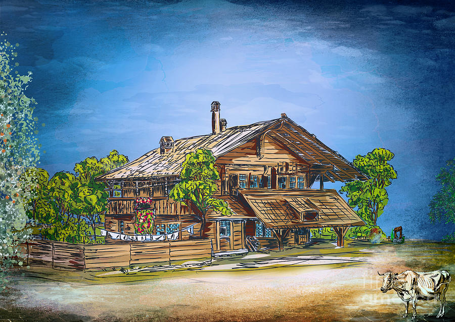 Tree Painting - Old Cottage by Andrzej Szczerski