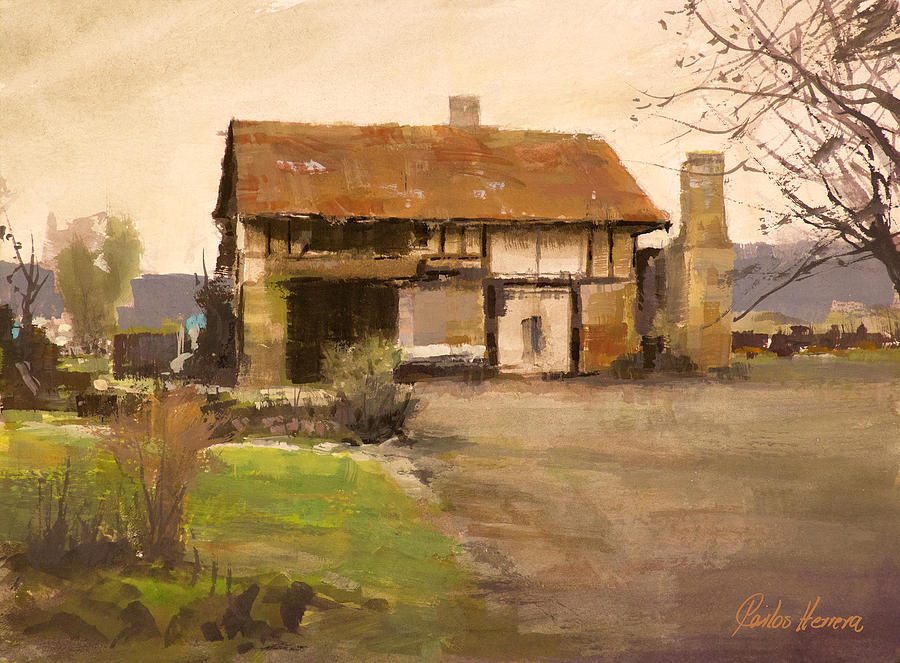 Old Cottage Painting by Carlos Herrera