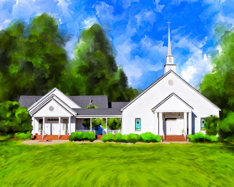 Old Country Church - Whitewater Baptist Mixed Media by Mark Tisdale