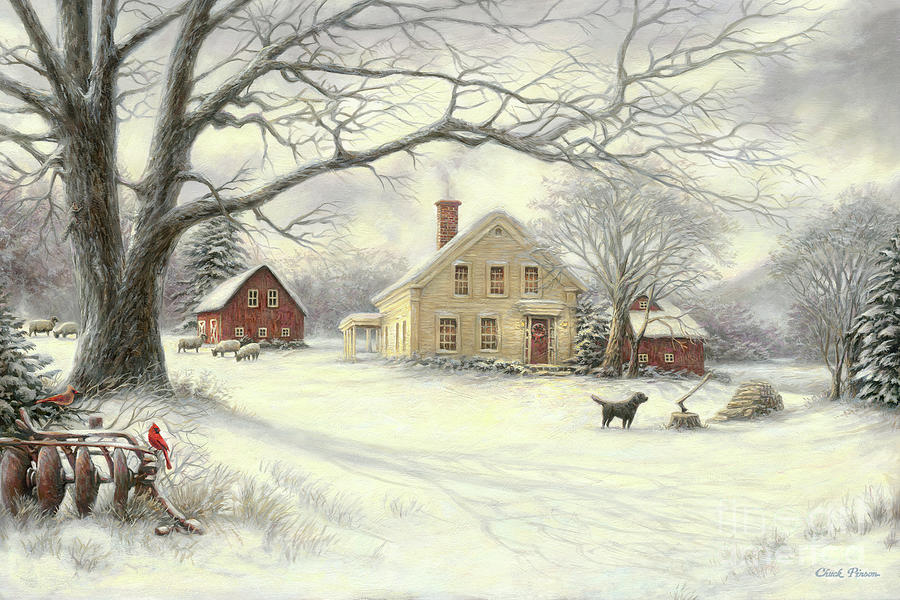 Old Country Farm Painting by Chuck Pinson