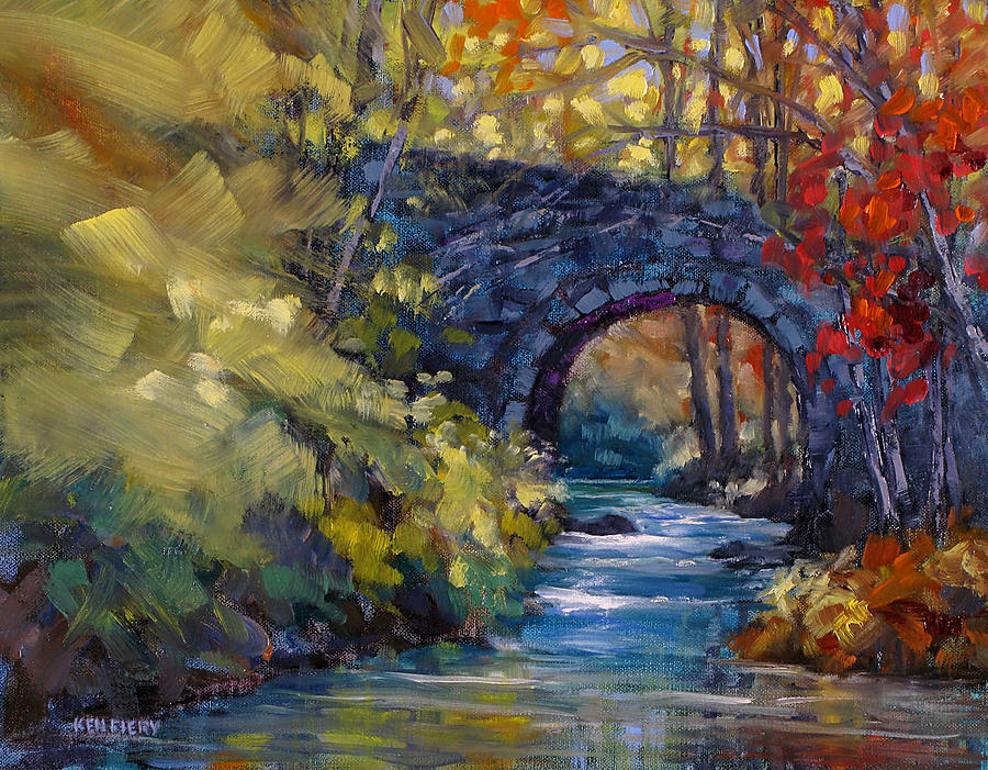 Old County Farm Bridge Painting by Ken Fiery - Pixels