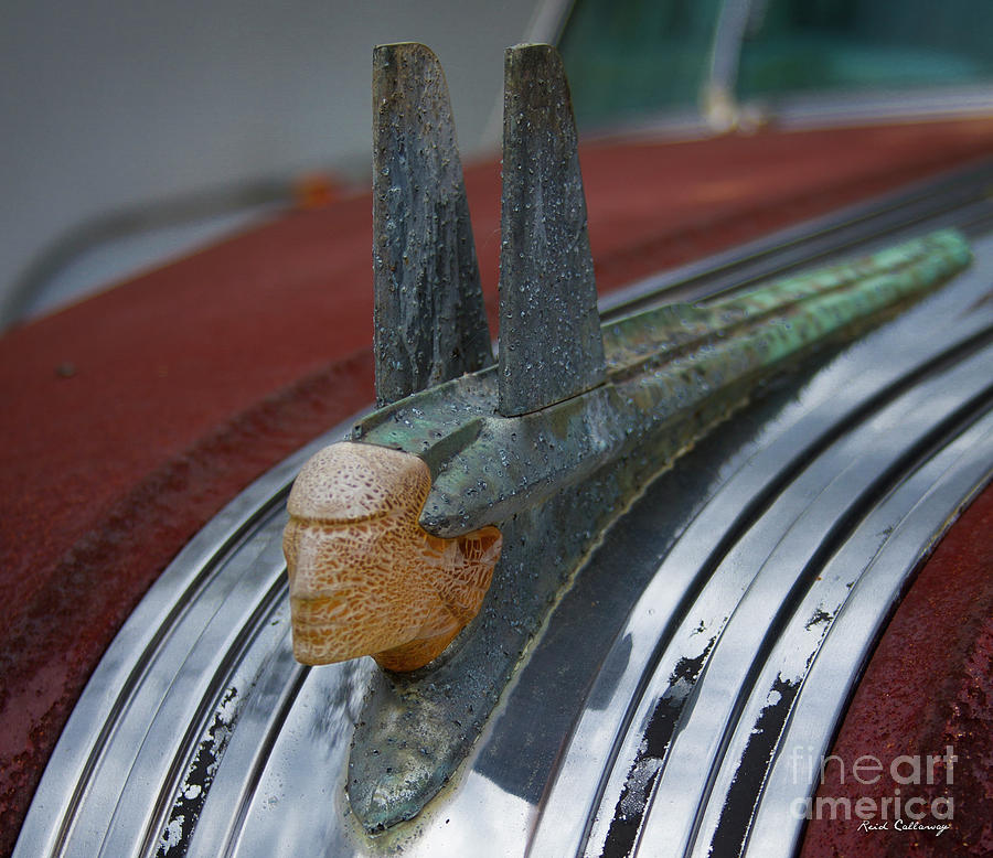 Old Cracked Face 1953 Pontiac Chieftain Deluxe Hood Ornament Art Photograph by Reid Callaway