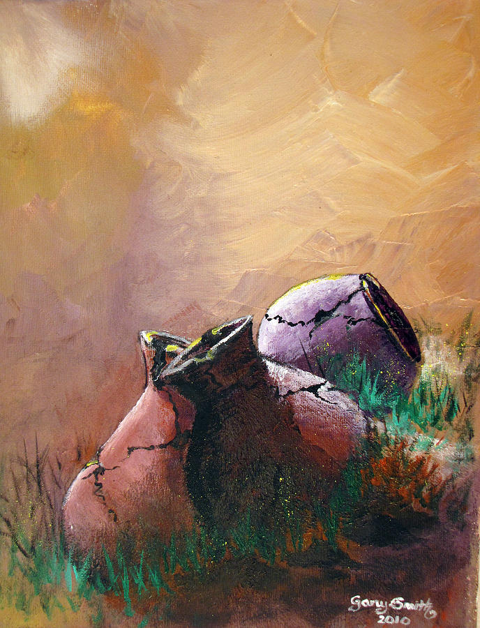 Old Cracked Pots-SOLD Painting by Gary Smith